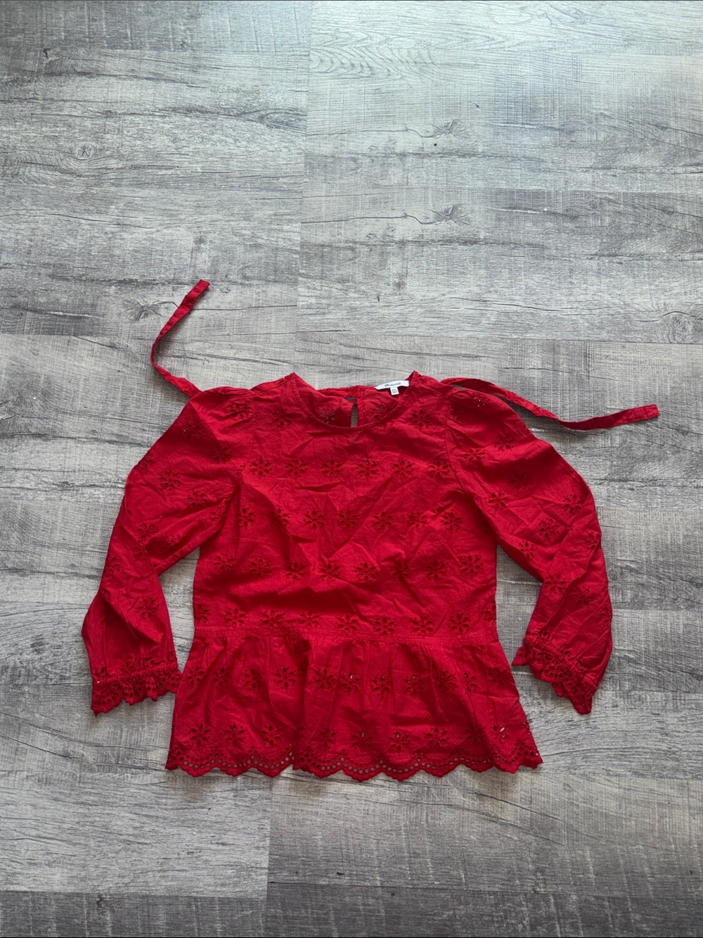 MADEWELL Eyelet Keyhole Peplum Top